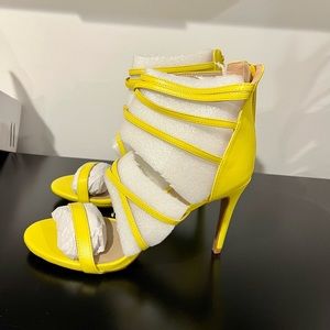 Yellow Strappy pump sandal